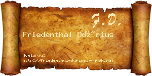 Friedenthal Dárius névjegykártya